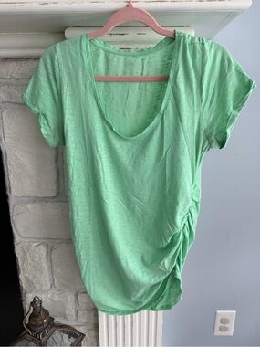 Women's Mint Green Short Sleeve Scoop Neck Maternity Top